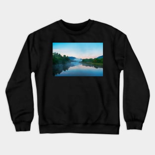 Ausable River Morning Reflection Lake Placid NY sunrise Crewneck Sweatshirt